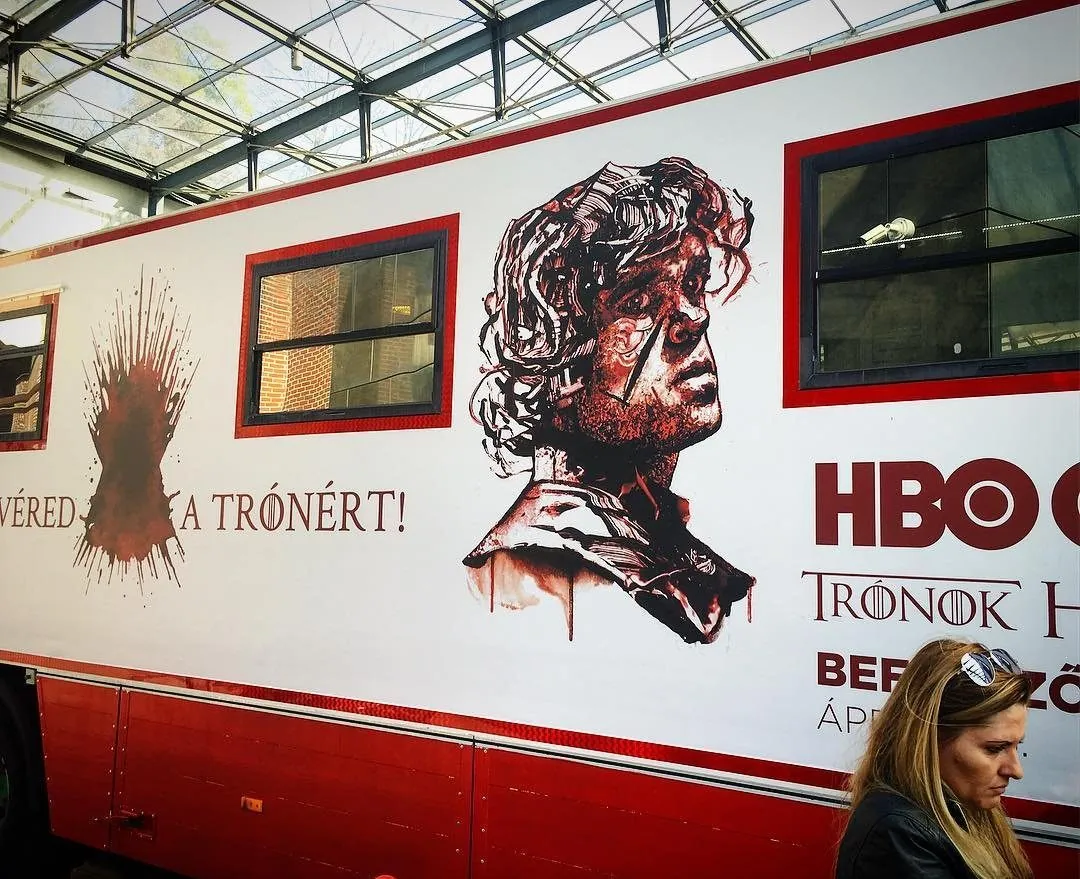 A bloodmobile, wrapped in Tyrion.