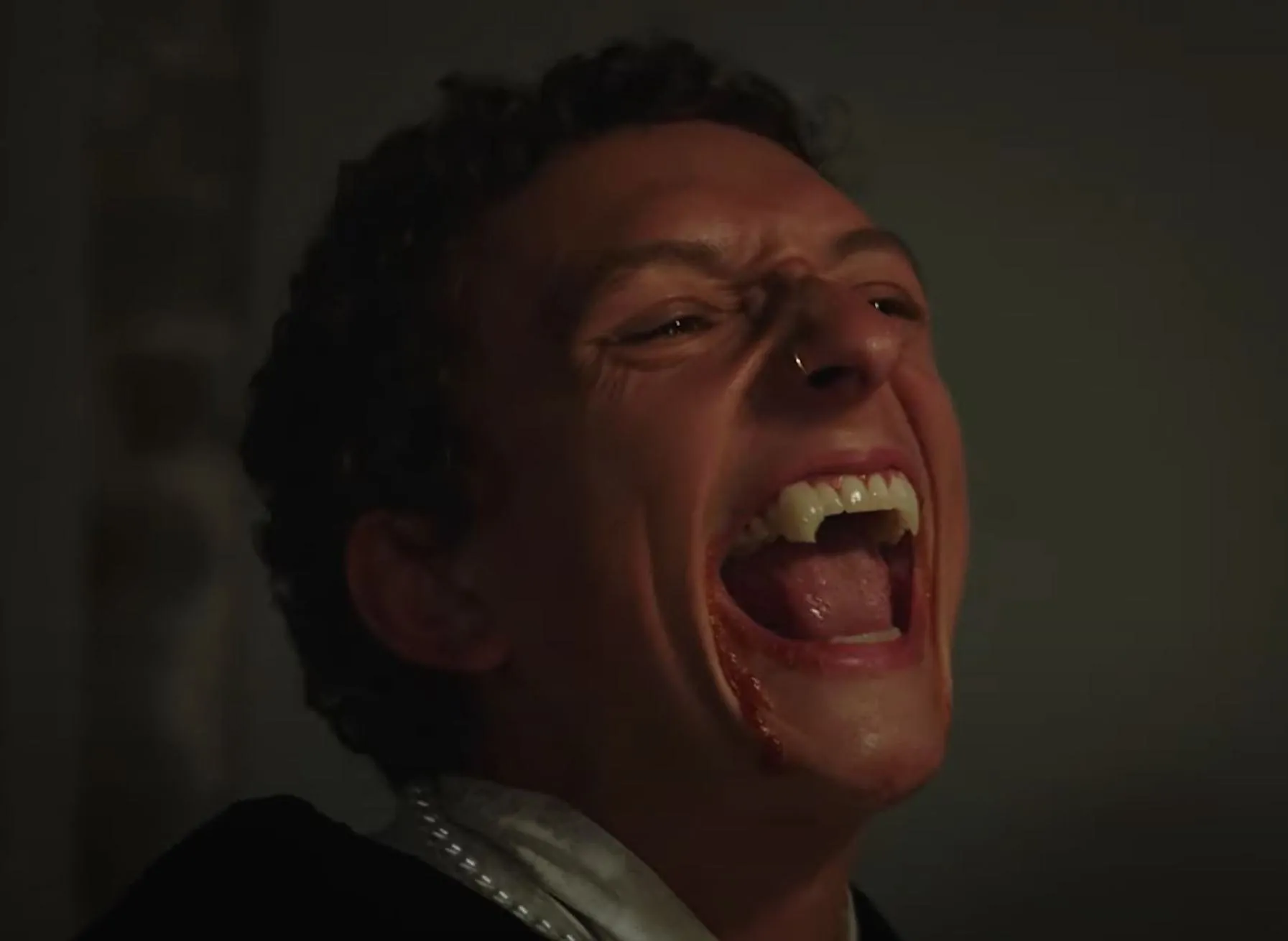 A little Tomato Blood on the chin.