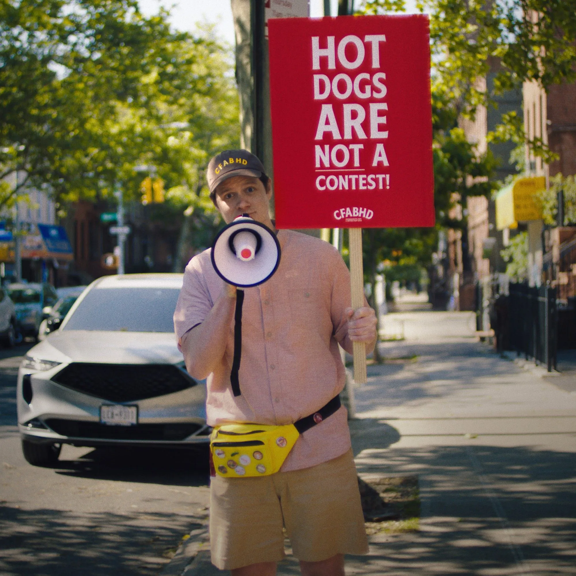 Protesting on the street.
