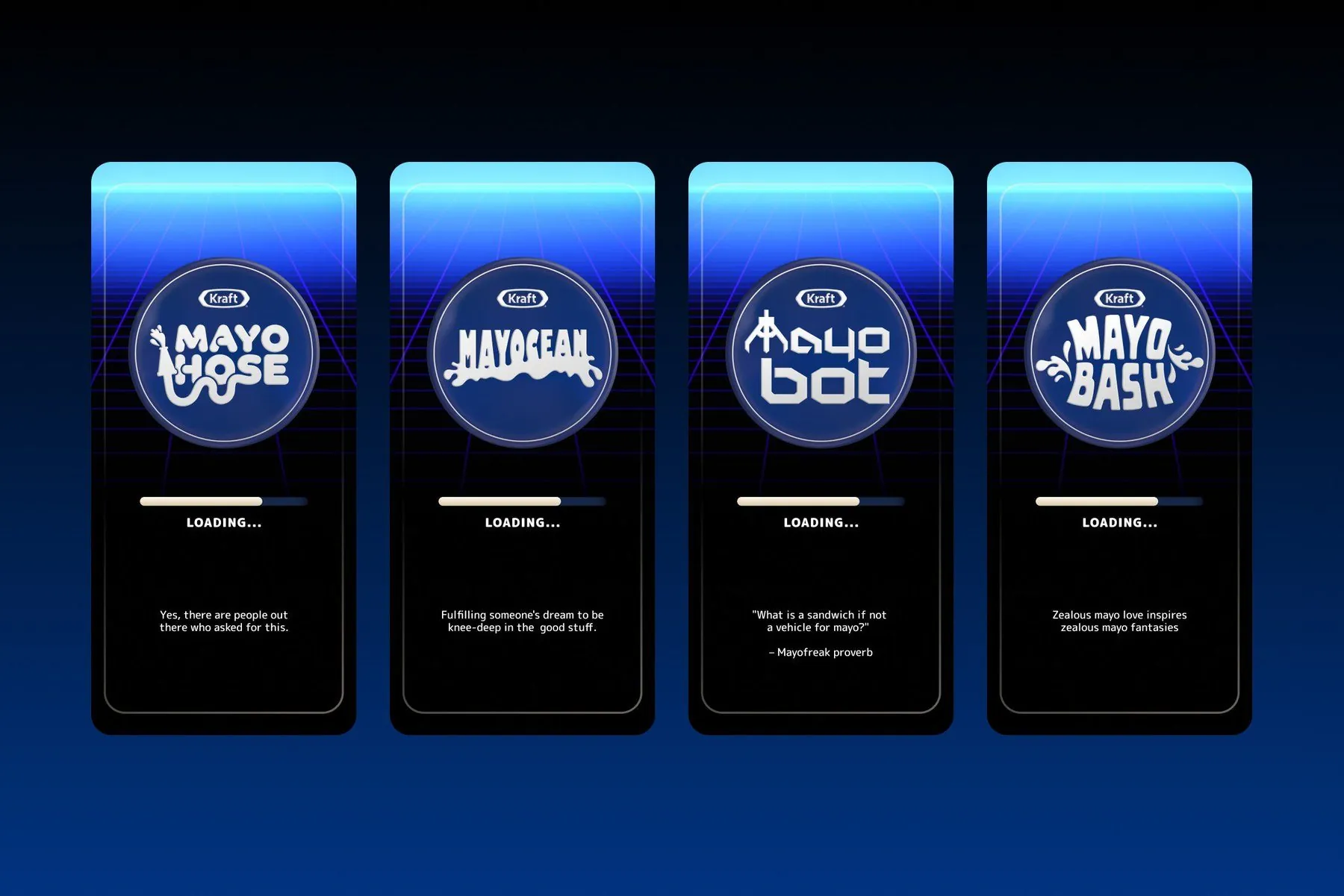 Four rooms: Mayo Hose, Mayocean, Mayobot, Mayo Bash.